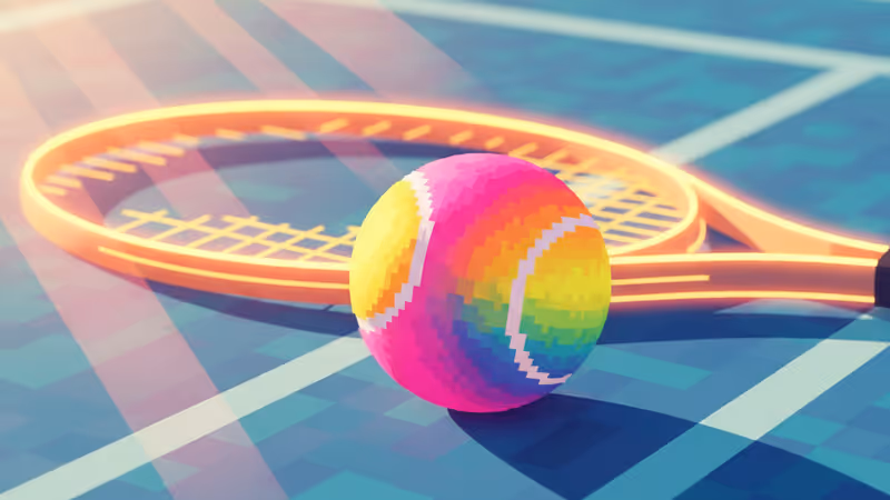 View of the blue hard court at Melbourne Park for the Australian Open