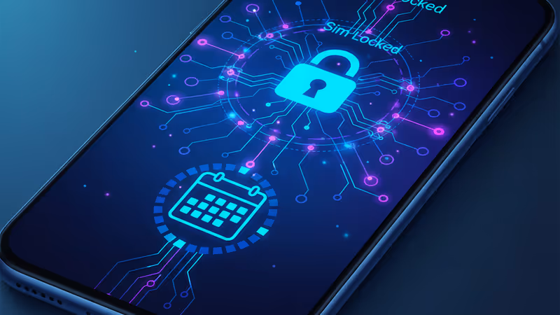 Smartphone screen showing Sim Locked notification