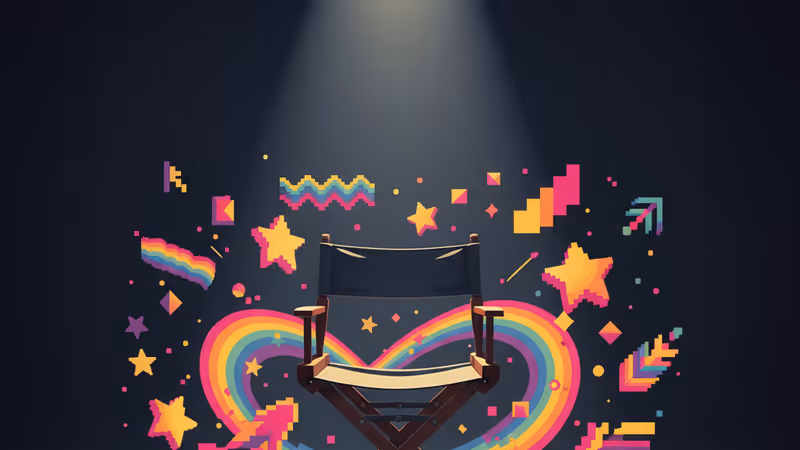 空蕩舞台上靜置的一朵白玫瑰，象徵對演員的哀悼