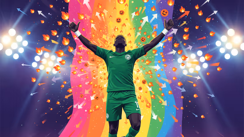 모잠비크전에서 멀티골을 기록한 후 기뻐하는 빅터 오시멘