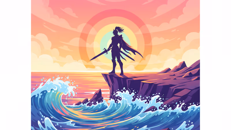 Cinematic coastline view reminiscent of Middle-earth