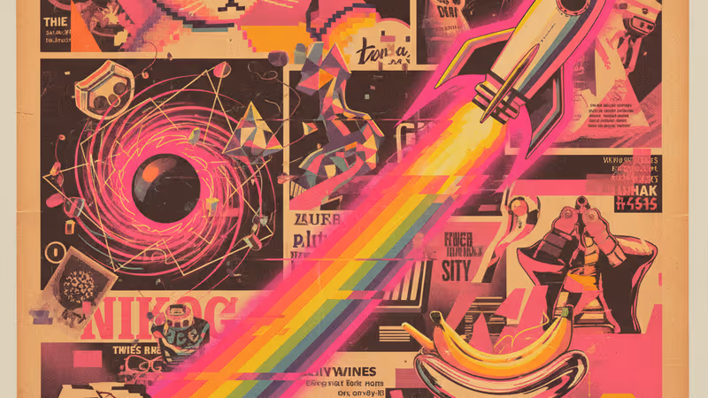 1960年代から70年代の多様なビンテージ広告が並ぶノスタルジックなコラージュ画像