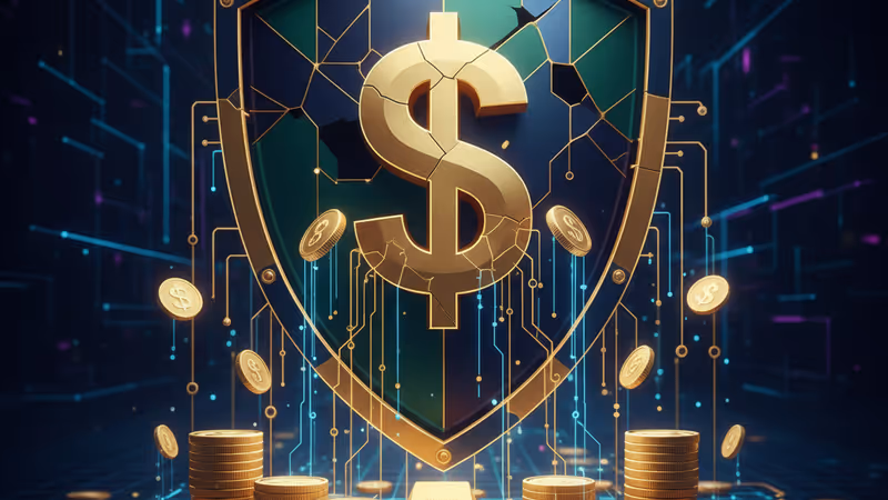 금이 간 디지털 방패와 스테이블코인 기호