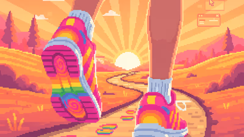 산책로를 걷는 사람의 건강한 발걸음