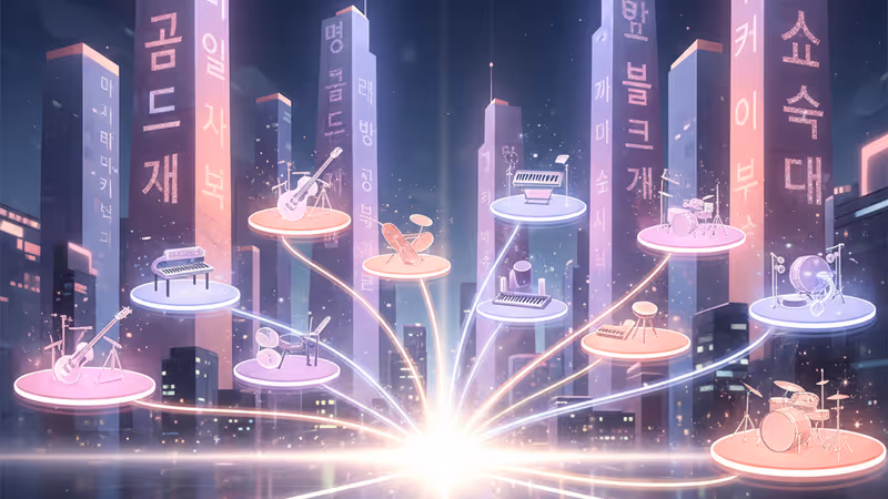 站在舞台上的 Wanna One 成員剪影