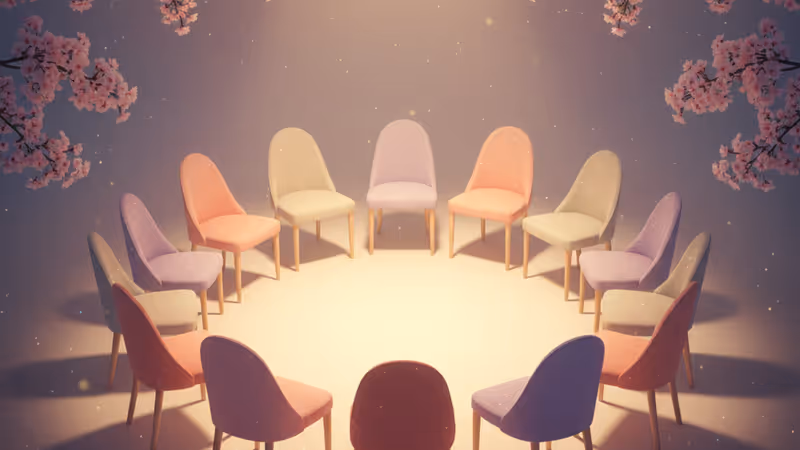 워너원의 재결합을 상징하는 빈 의자들과 따뜻한 조명