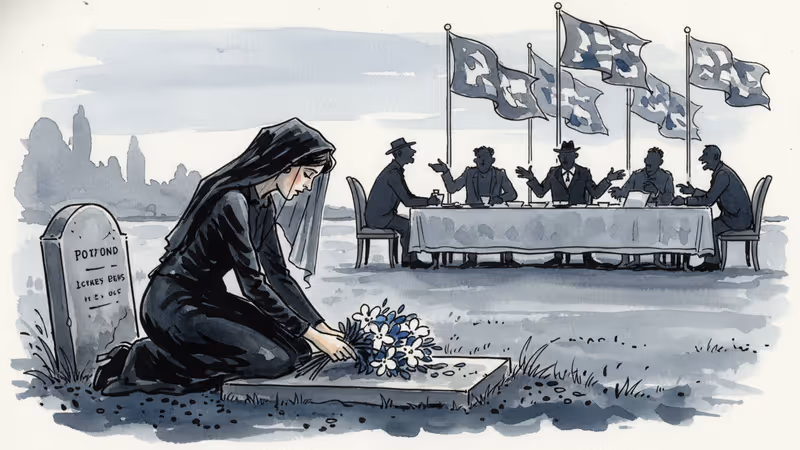 War Widow Moves Husband's Grave as Peace Talks Loom