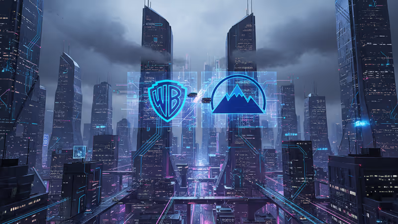 象徵媒體大亨博弈的抽象棋局意象圖