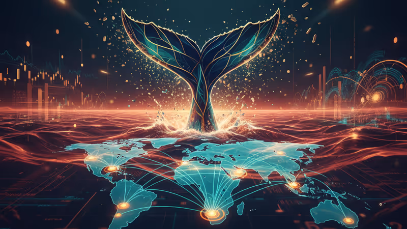 加密貨幣市場暴跌與巨鯨出沒的視覺表現