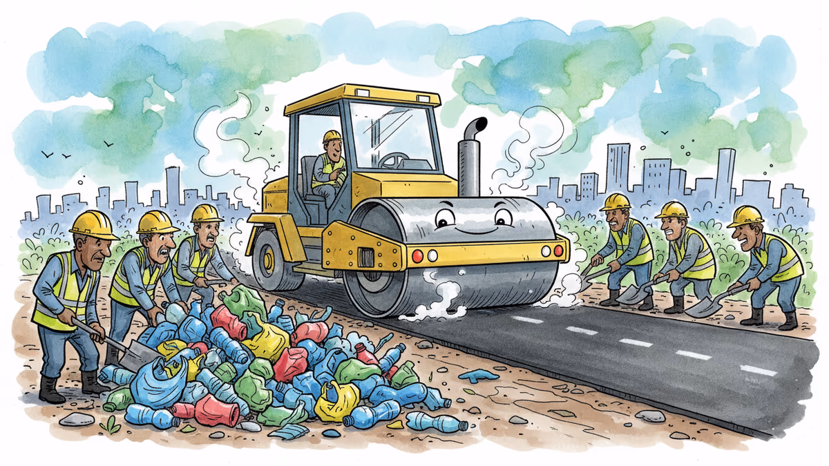 塑膠廢料變身道路：從垃圾場到基礎建設的創新轉換