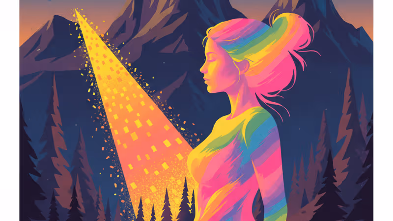 유타주의 어두운 산악 지대 배경과 엘리자베스 스마트의 실루엣