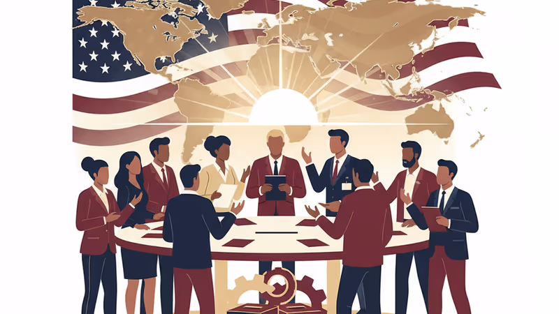 美國大選選民立場轉向的象徵性示意圖