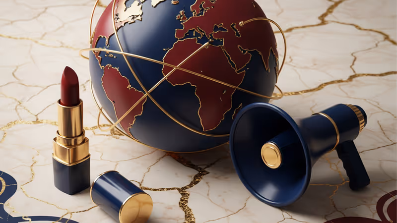 對比保守派與進步派女性特質的政治合成圖