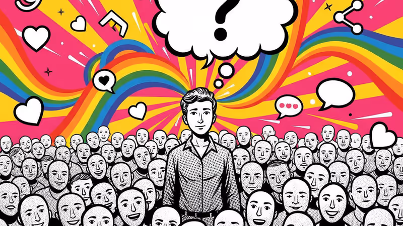 表現現代人社交焦慮的 Oatmink 風格簡約插畫