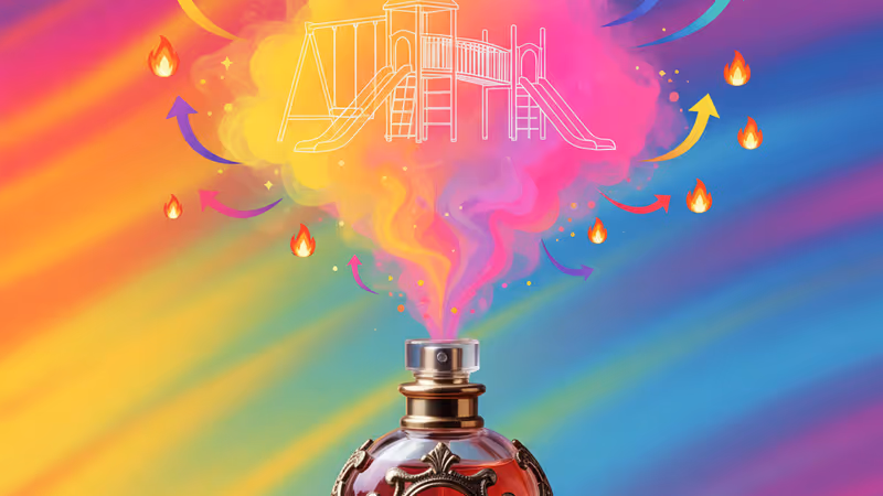 人間の脳内で嗅覚と記憶が繋がる様子を表現したイラスト