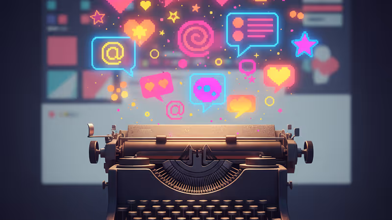 Twitterの投稿から不思議な物語が飛び出してくるようなイメージ図