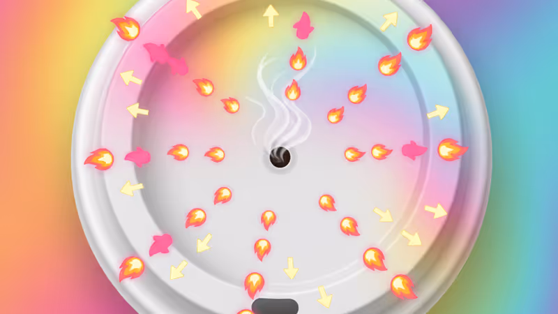 Close-up of a coffee cup lid showing the vent hole and drinking hole