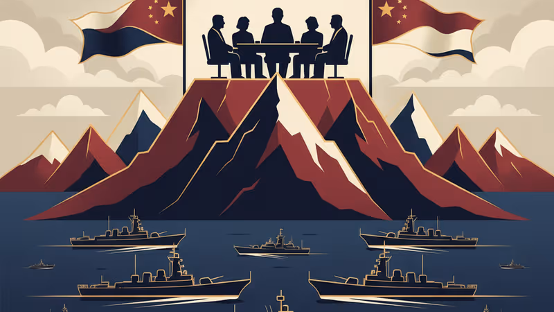 在南非海域參加聯合演習的金磚國家海軍編隊