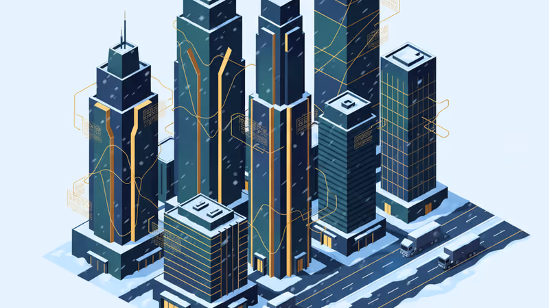 폭설로 비행기 운항이 중단된 미국 공항의 전경