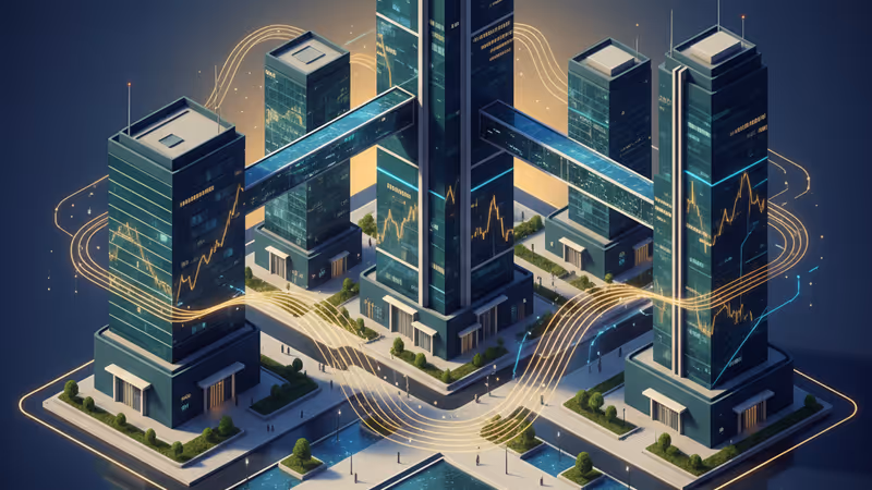 인도 방갈로르의 현대적인 IT 기업 건물과 AI 데이터 흐름