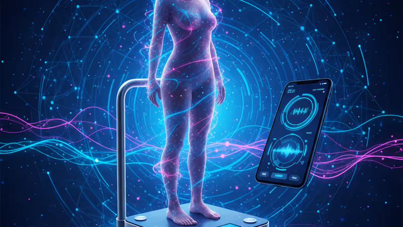 Close-up of Withings Body Scan 2 with retractable handle