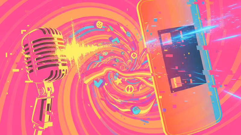 woke 단어가 적힌 말풍선이 정치적 무기로 변하는 상징적 이미지