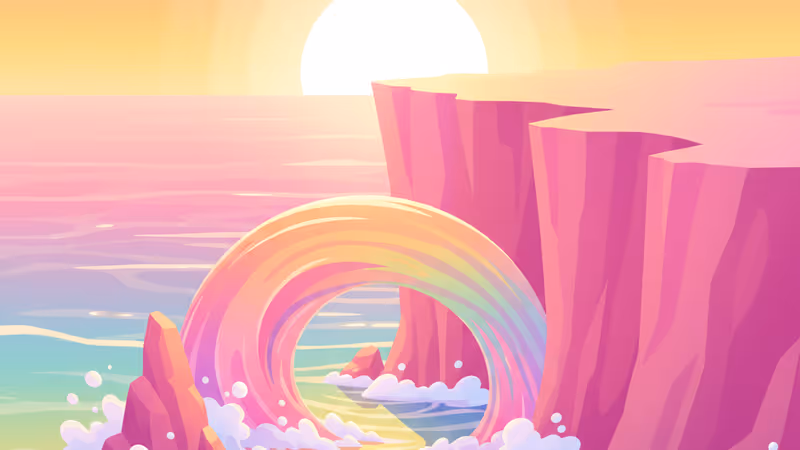 朝日に照らされた海岸の切り立った崖の風景