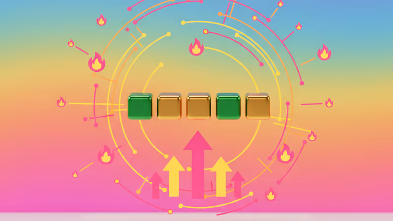 초록색과 노란색 타일이 배열된 워들 게임 그래픽