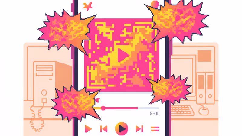 Smartphone displaying a TikTok video in an empty office