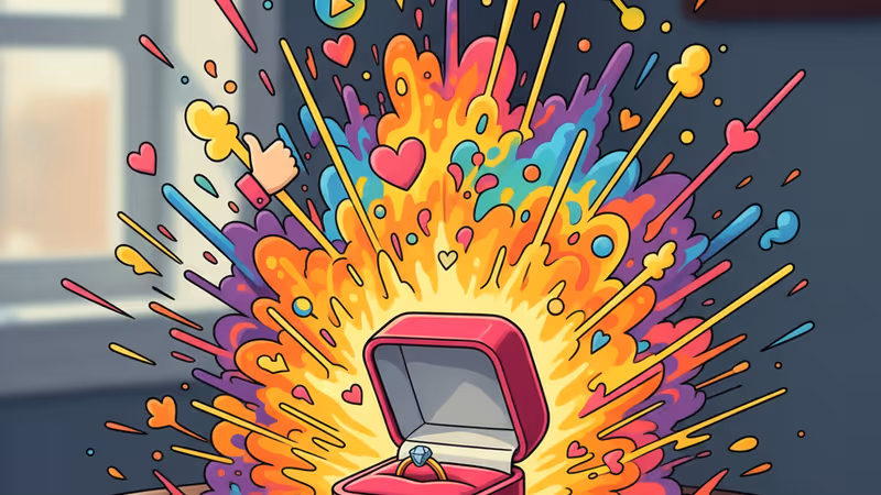 雨後公園長椅上孤零零的求婚戒指