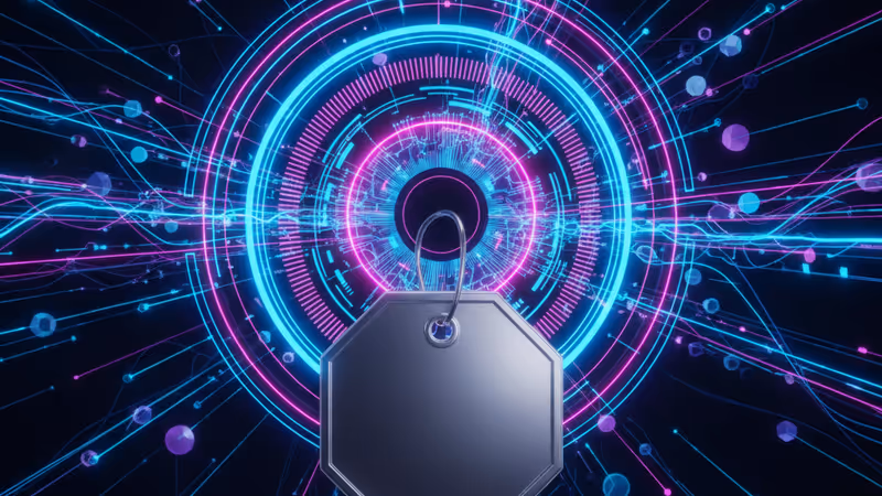 A digital lens and an $8 price tag representing Grok's new paid subscription model