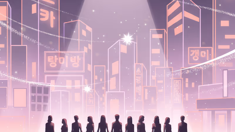 복귀 논의 중인 X1 멤버들의 실루엣과 무대 전경