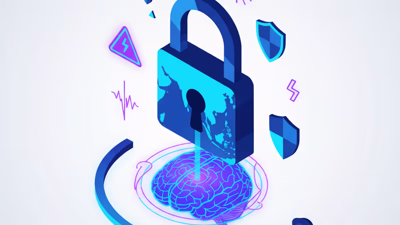 인도네시아와 말레이시아 국기 문양이 투영된 디지털 방화벽이 AI 로고를 차단하는 모습