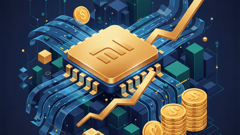 Xiaomi logo on a high-tech semiconductor background