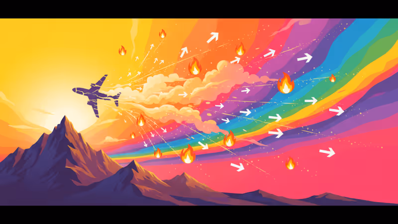 哥倫比亞墜機現場焚毀的飛機殘骸與遠處的搜救燈光