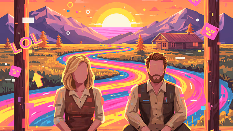 Michelle Pfeiffer and Kurt Russell on a ranch porch in Montana