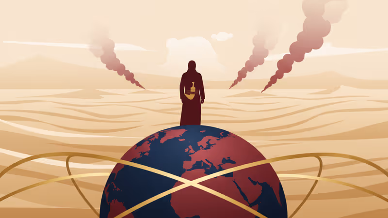 Person watching smoke from an airstrike in Mukalla, Yemen