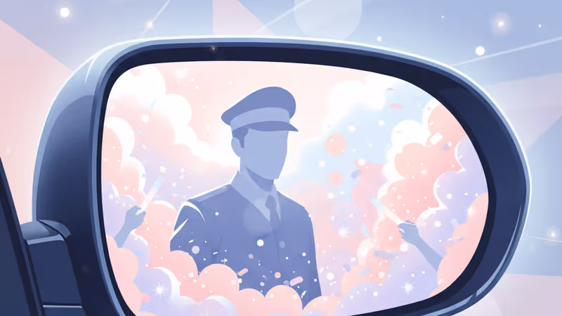 タクシー運転手に変装したユ・ジテの鋭い眼差し