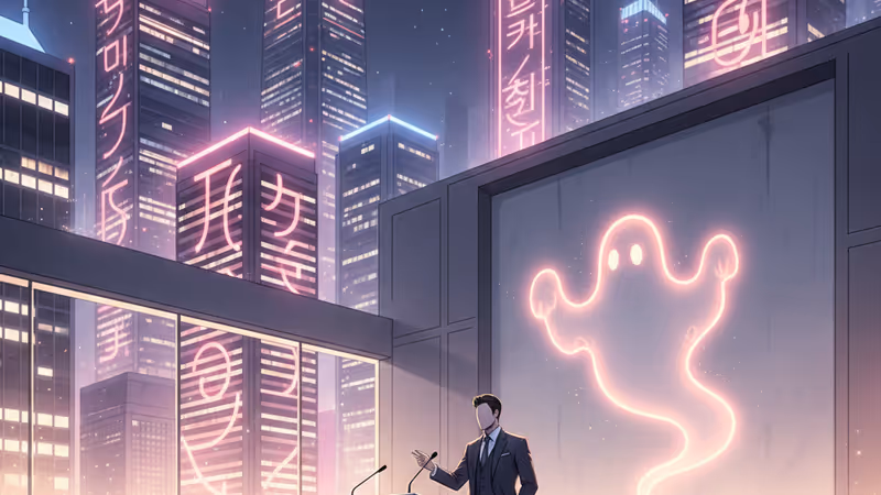 在法庭背景下展現混亂狀態的律師柳演錫