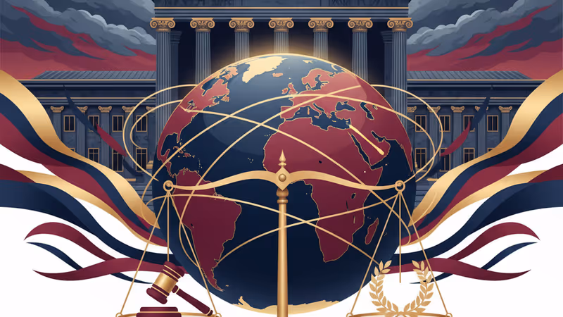 View of the court building in Seoul under a gray sky