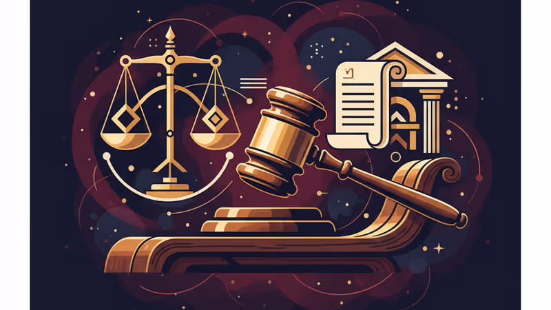 서울중앙지방법원 청사 전경과 법의 저울 상징물