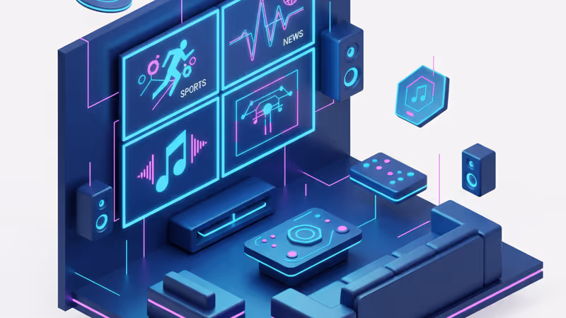 유튜브 TV의 4분할 멀티뷰 화면이 구현된 거실 풍경